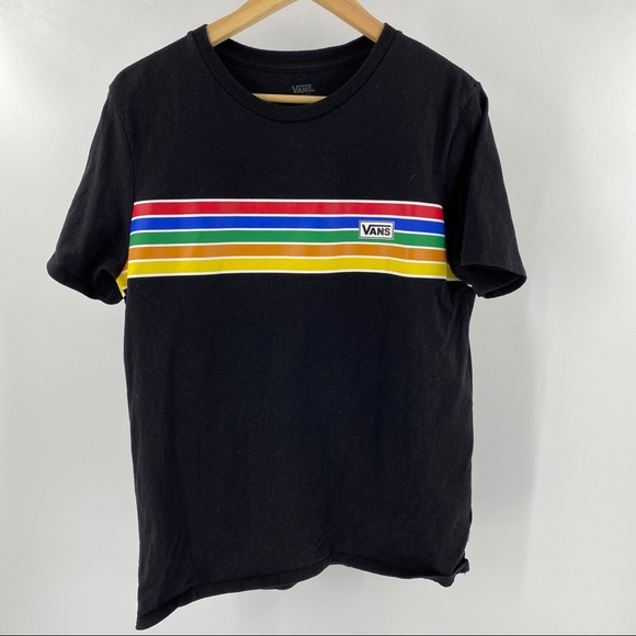 Van’s rainbow graphic tee black short sleeve
